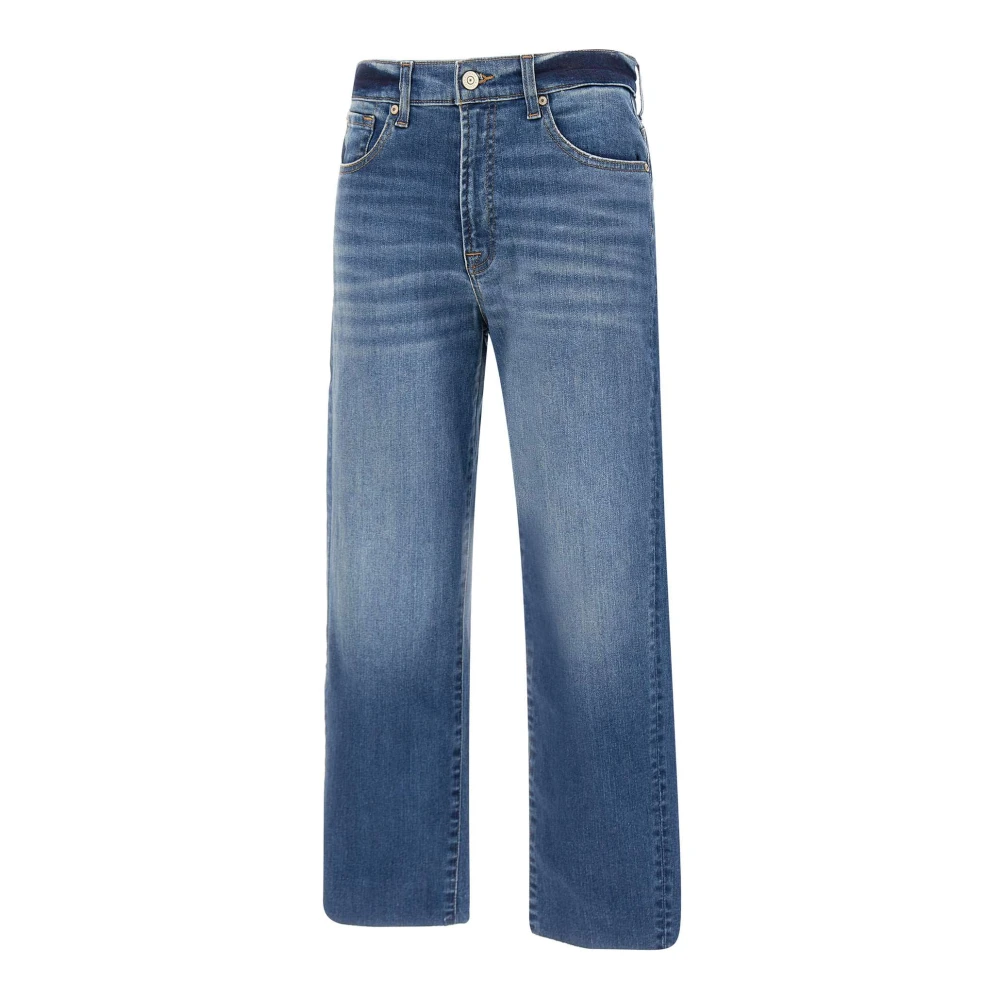 7 For All Mankind Jeans Straight Pre-owned Blue Dames