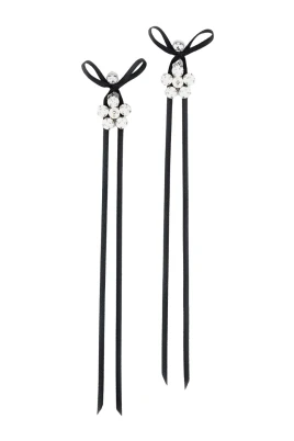 Crystal Daisy Bow Earrings