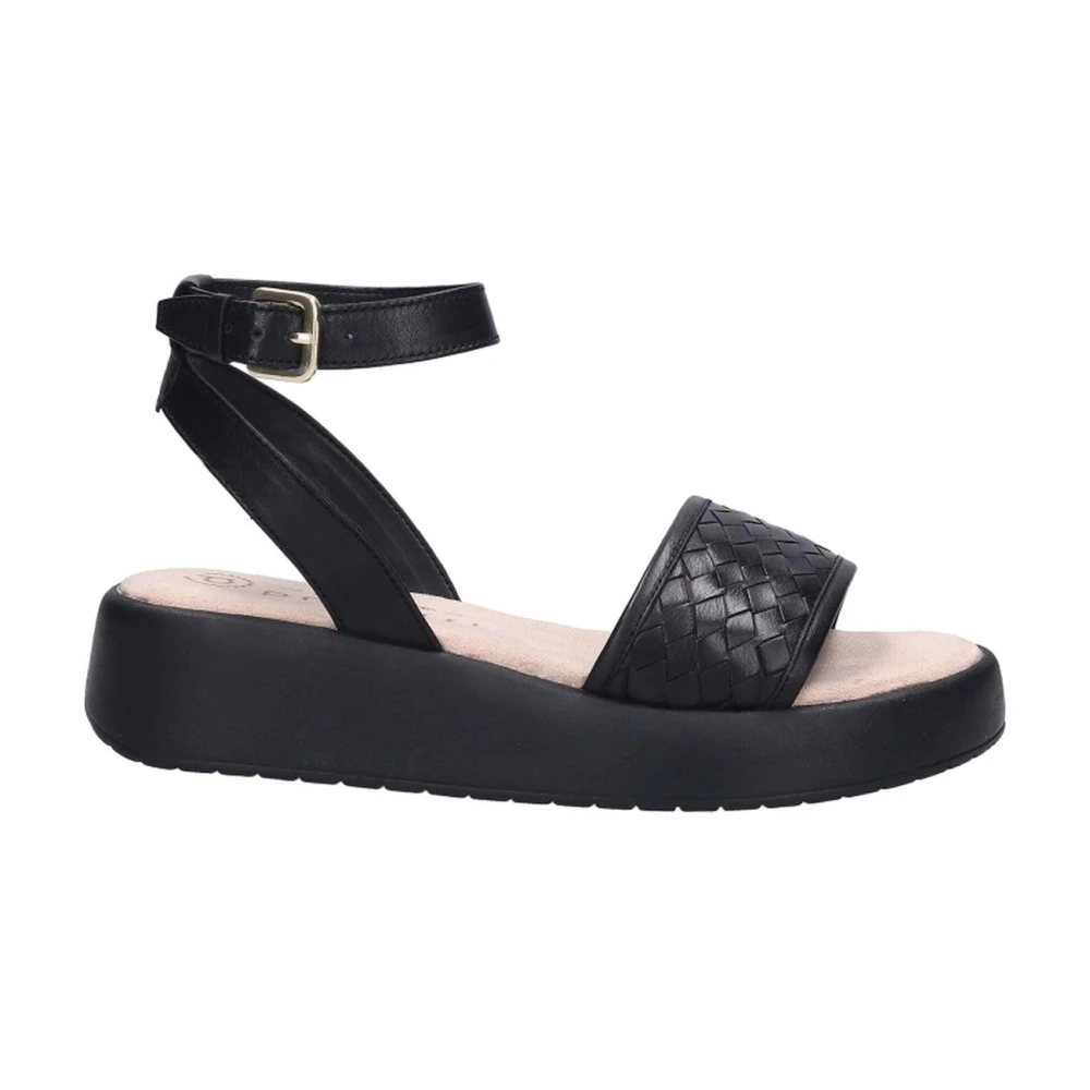 Bugatti Women's Black Flat Sandals, 3 Uk, Kya Sandals