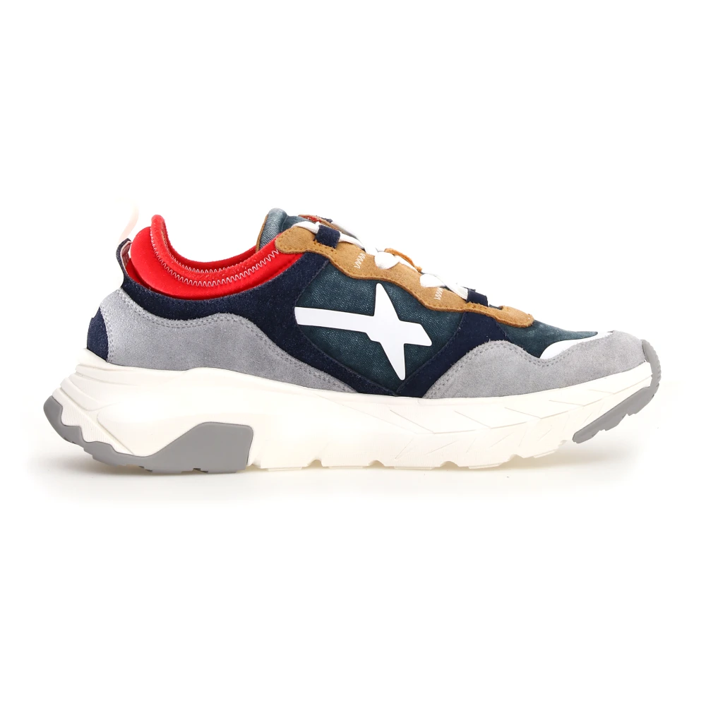 W6yz Men's Multicolor Sneakers, 6 Uk, Blue Trainers With Unique Design