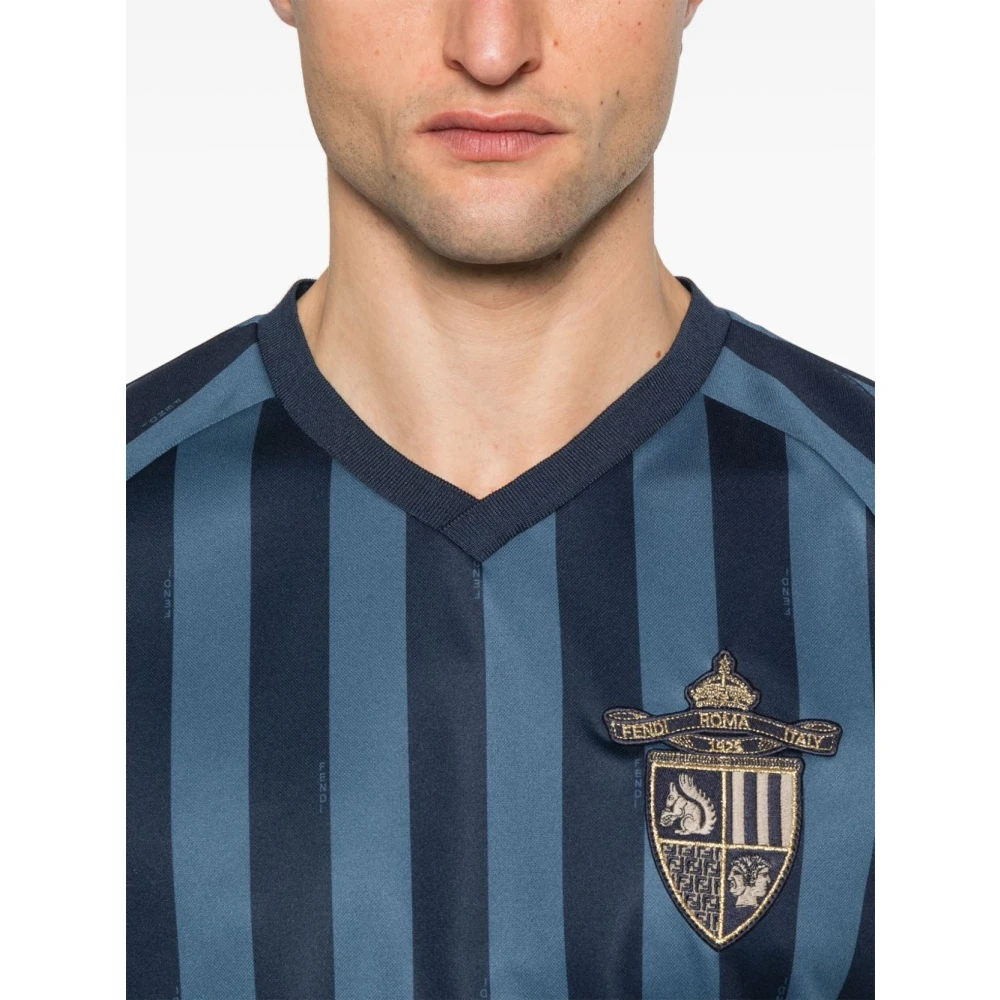 Fendi Blauwe T-shirts en Polos Blue Heren