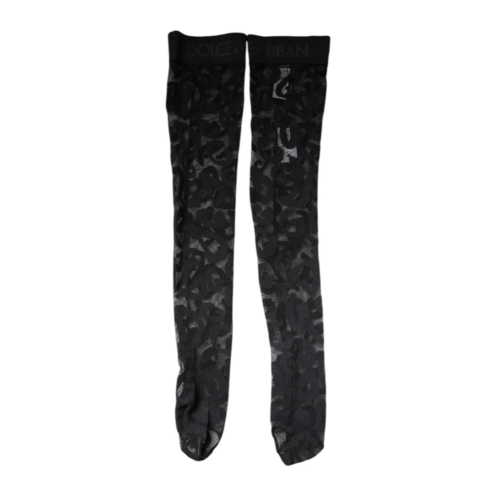 Dolce & Gabbana Women's Black Floral Lace Sheer Pattern Stockings
