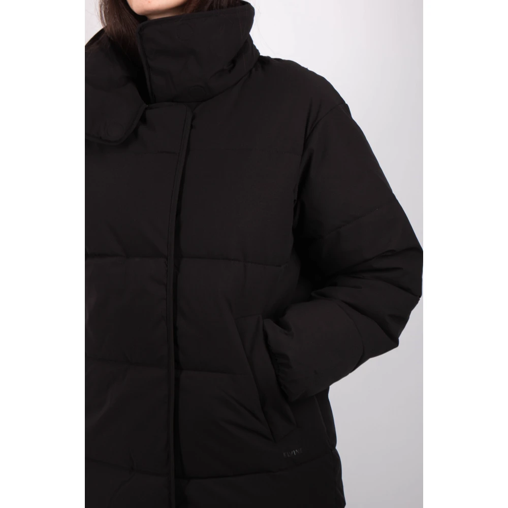 Edwin Zwarte Pufferjas Mella Black Dames