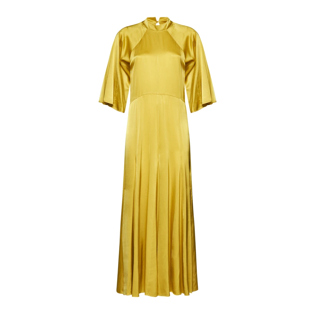 Forte Gouden Zijden Couturejurk Yellow Dames