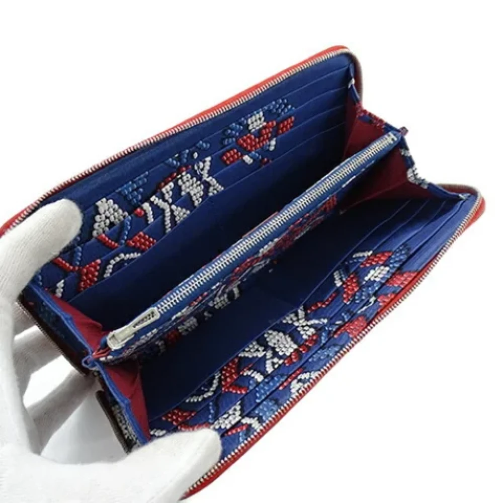 Hermès Vintage Pre-owned Canvas wallets Red Dames