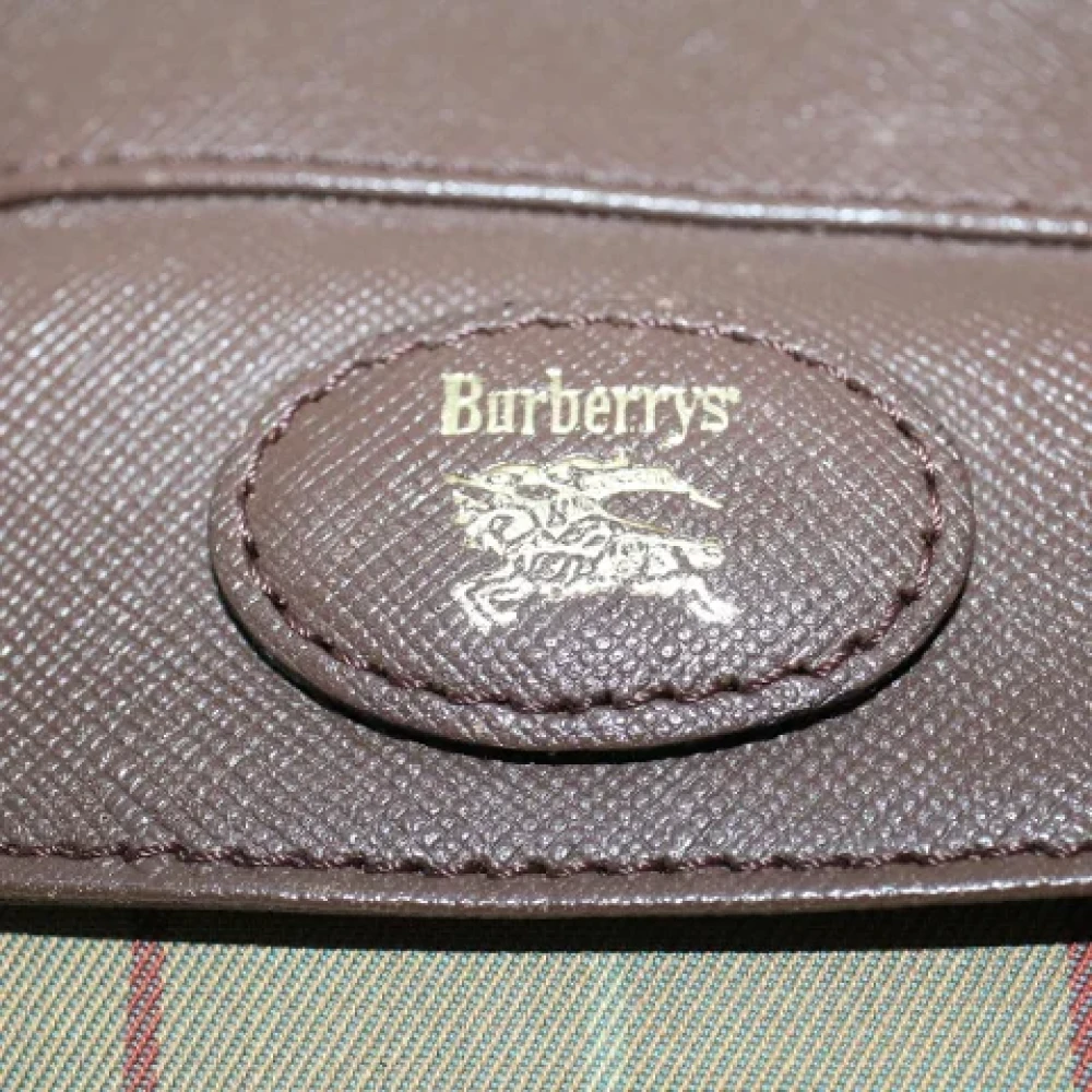 Burberry Vintage Bruine Canvas Burberry Clutch Brown Dames