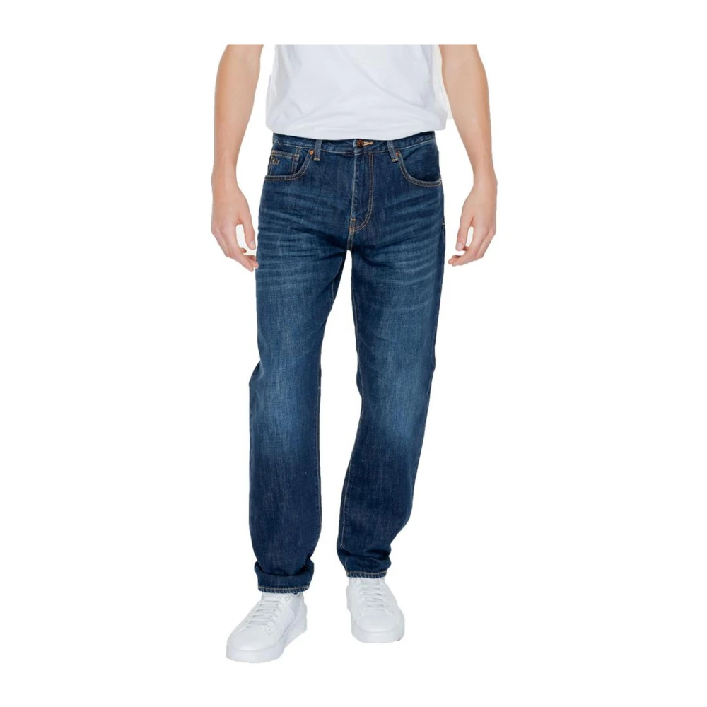 Armani Exchange Blauwe Slim Fit Katoenen Jeans Blue Heren