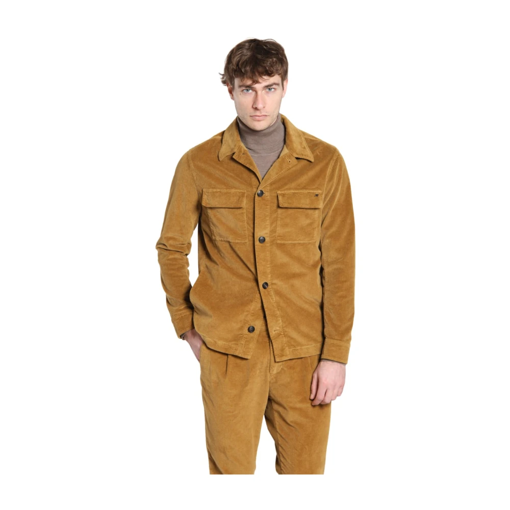 Mason's Herr Gul Jackor M, Bomull, Corduroy Overshirt I Senap