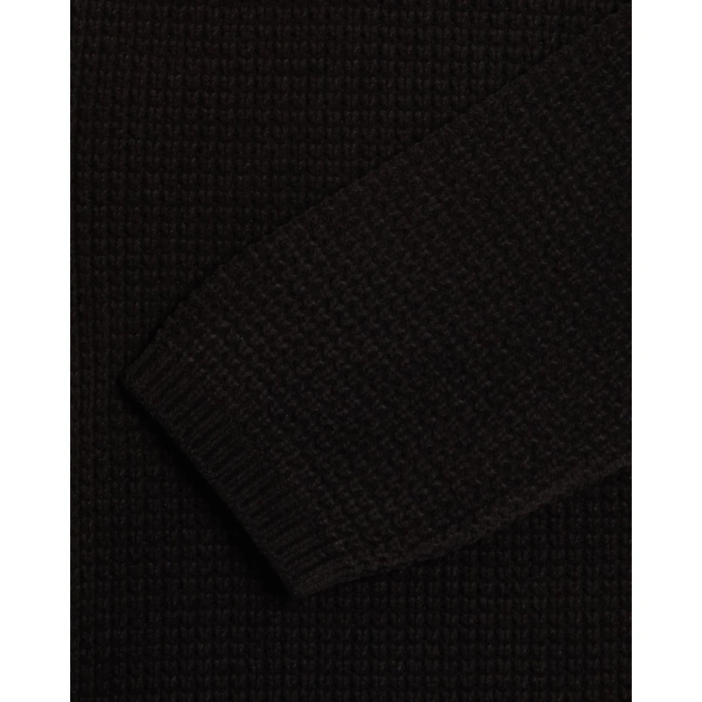 C.P. Company Zwarte Chenille Crewneck Wafeltrui Brown Heren