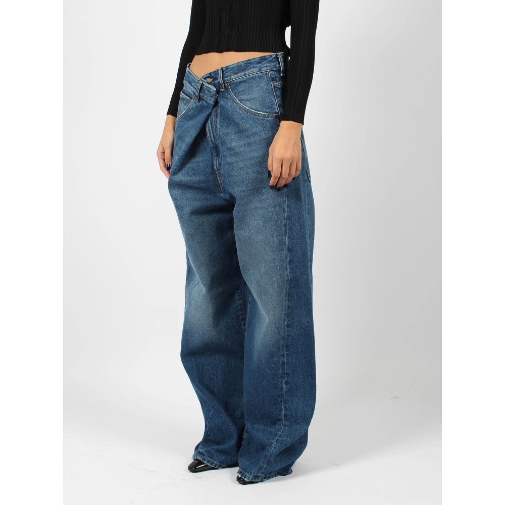 Darkpark Medium Wash Ines Denim Fold Over Blue Dames