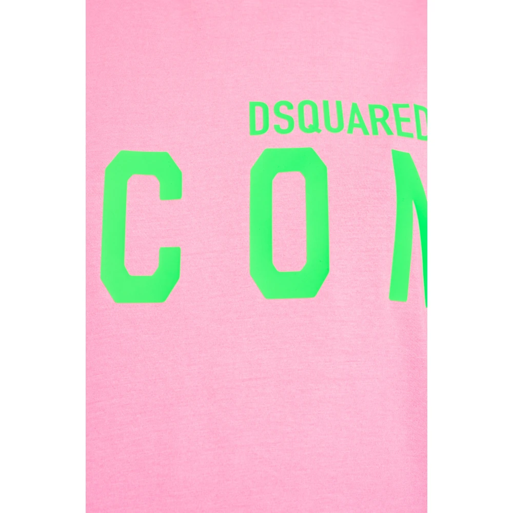 Dsquared2 T-shirt met logo Pink Dames