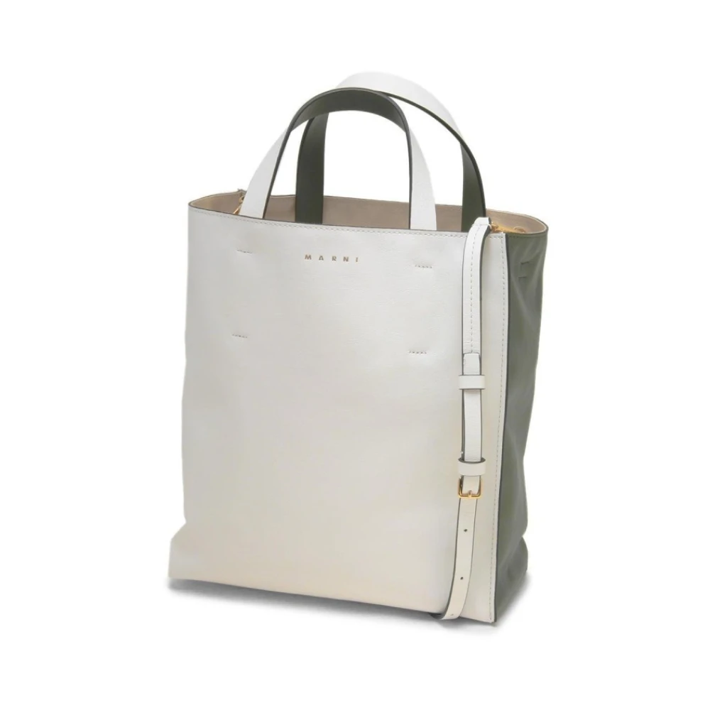Marni Unisex Weiß Stilvolle Bianco-Verde Schultertasche