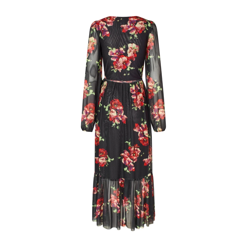 Cras Elegante Winter Floral Wrap Jurk Multicolor Dames