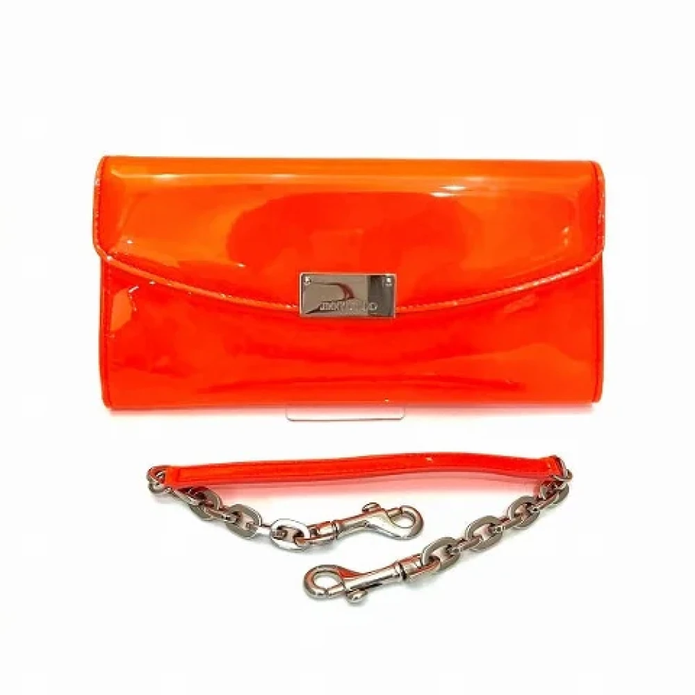 Jimmy Choo Pre-owned Leather clutches Orange Dames