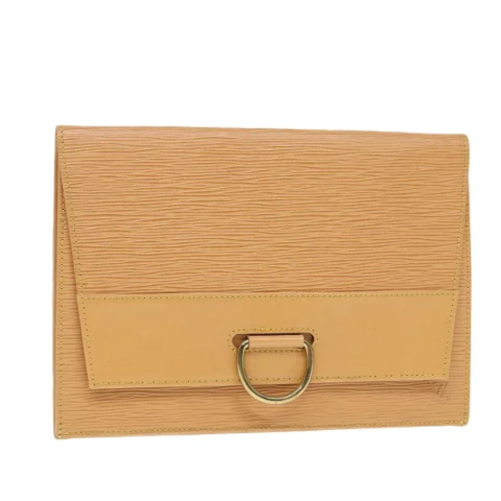 Louis Vuitton Vintage Pre-owned Leather clutches Beige Dames