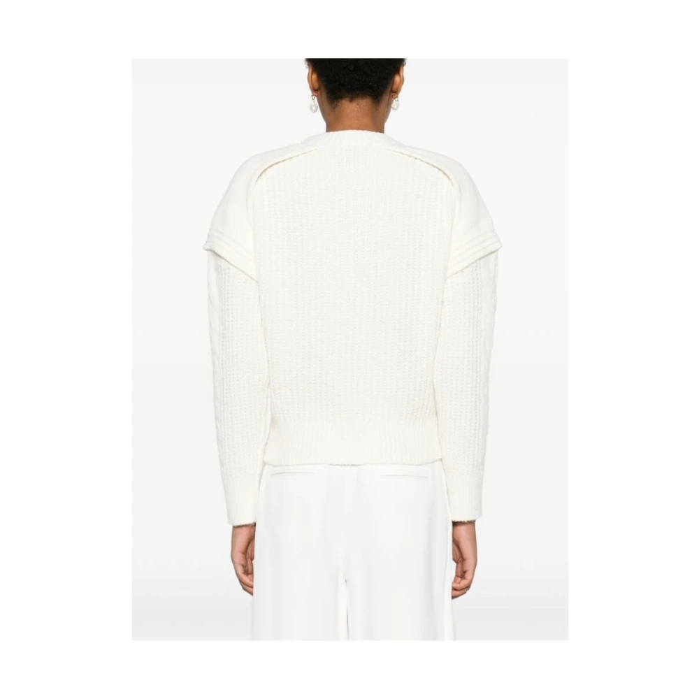 IRO Chunky Gebreide Trui met Ronde Hals White Dames