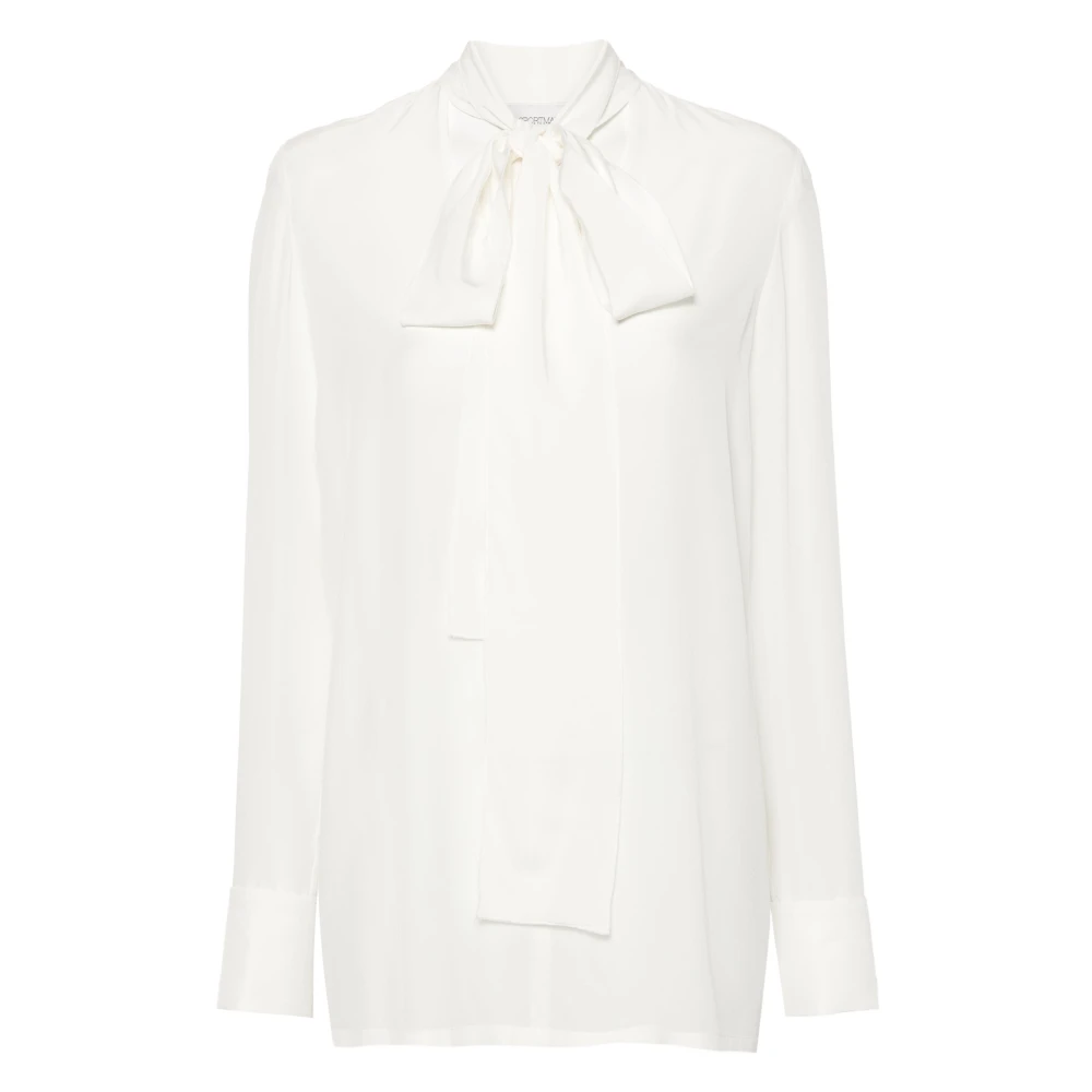 SPORTMAX Witte jas met V-hals en sjaal White Dames