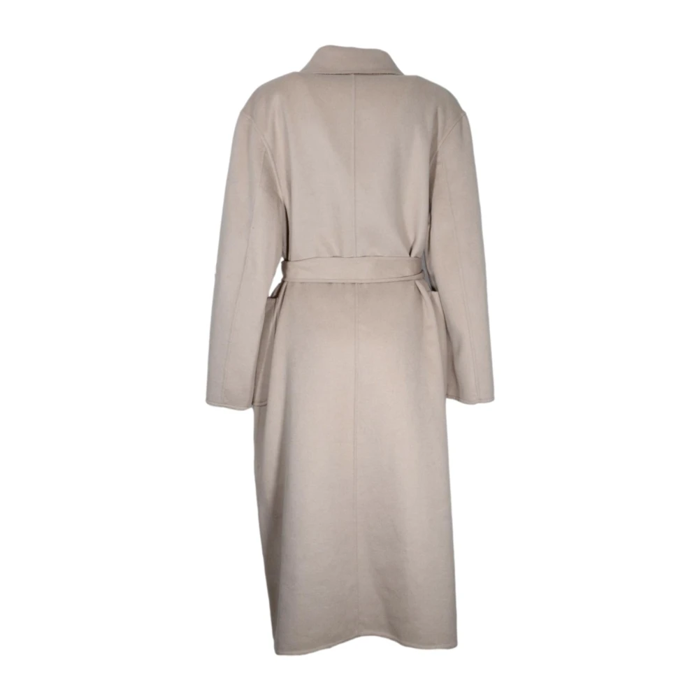 Kaos Elegante Ivoor Wollen Jas Beige Dames