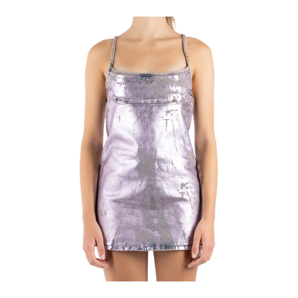 Diesel Jurk met bandjes De-Held-Short-S Pink Dames