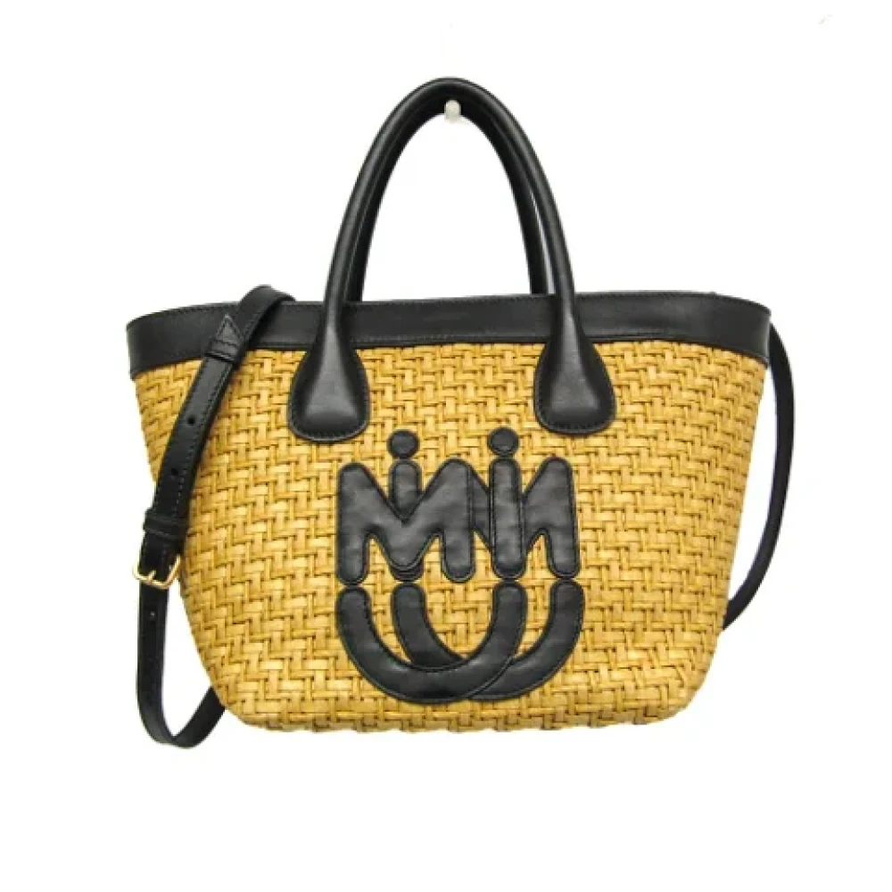 Miu Pre-owned Leather handbags Beige Dames