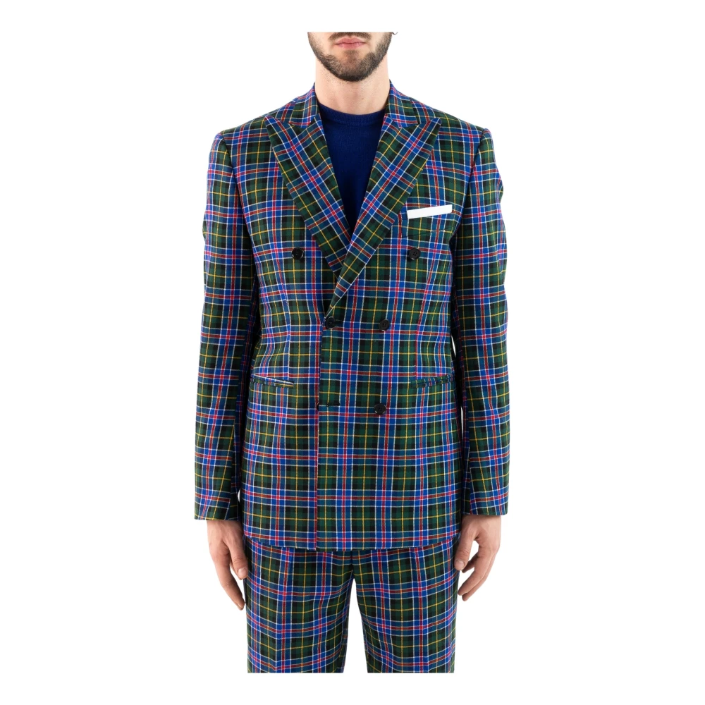 Corsinelabedoli Men's Check Print Double-Breasted Jacket