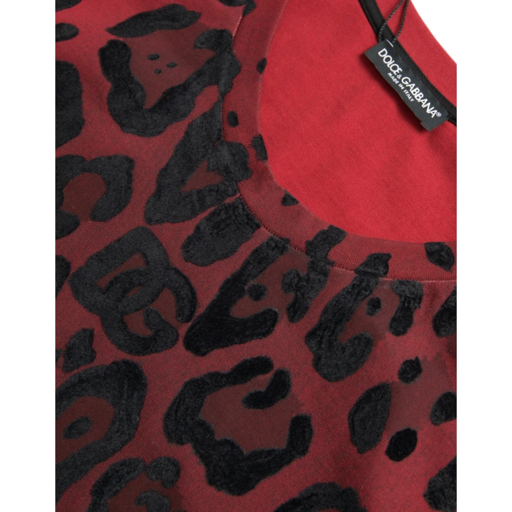 Dolce & Gabbana Rode Luipaardprint Tanktop Multicolor Heren