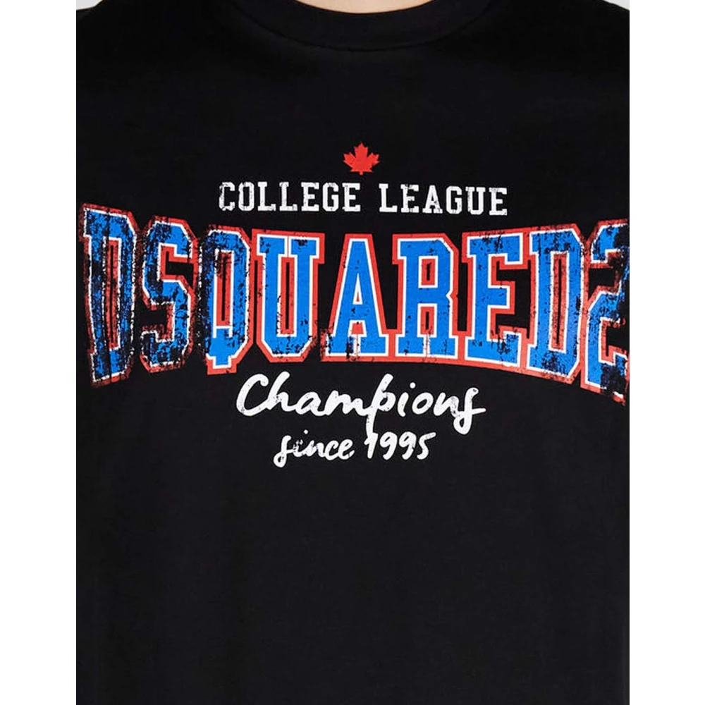 Dsquared2 Champions Zwart T-Shirt Black Heren