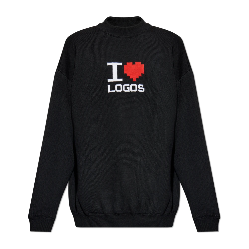 Vetements Trui met logo Black Heren