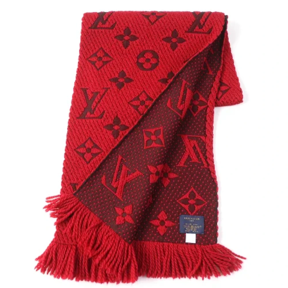Louis Vuitton Vintage Pre-owned Wool scarves Red Dames