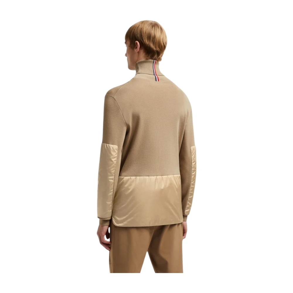 Moncler Beige Wollen Coltrui Jumper Ski Brown Heren