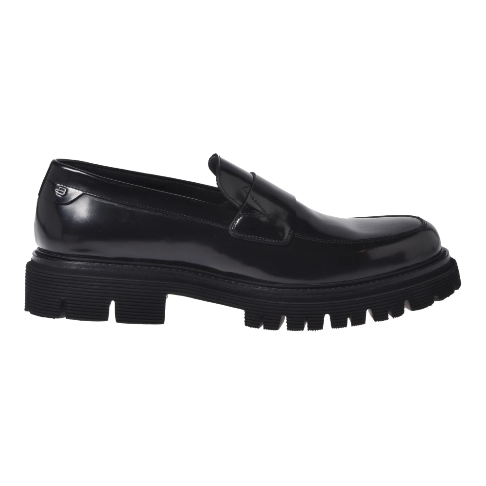 Baldinini Men's Black Loafers, 7 Uk, Brushed Leather Loafers