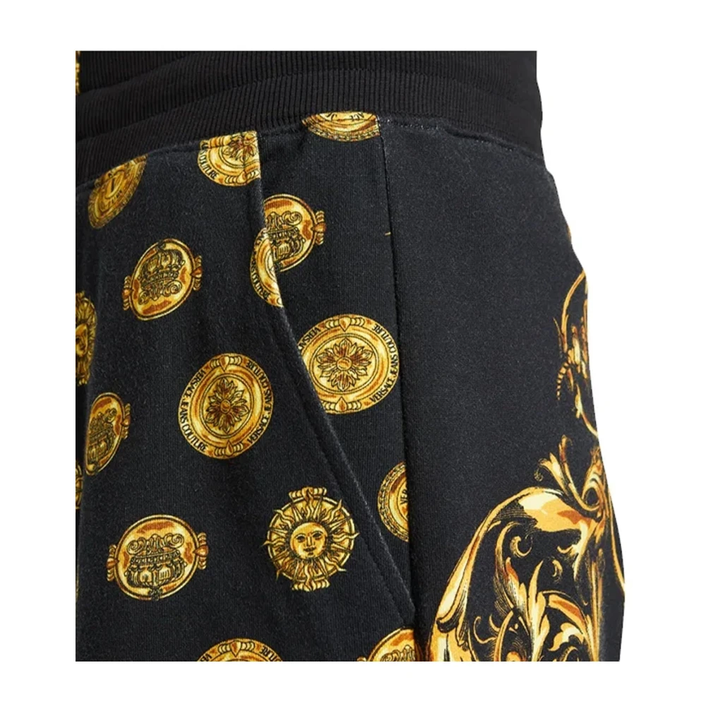 Versace Jeans Couture Barok Print Shorts voor Mannen Black Heren