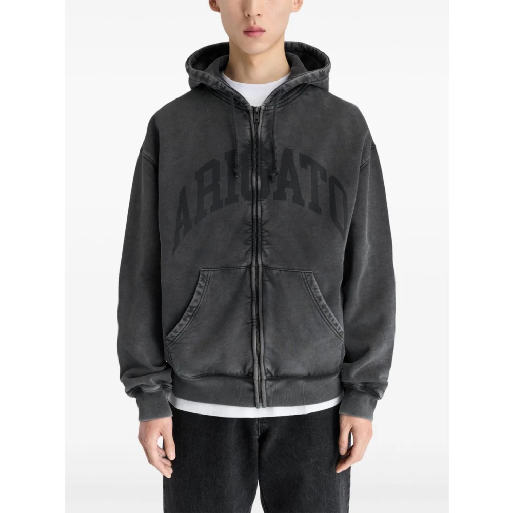 Axel Arigato Zwarte Sweater Link OLD DYE Hoodie Black Heren