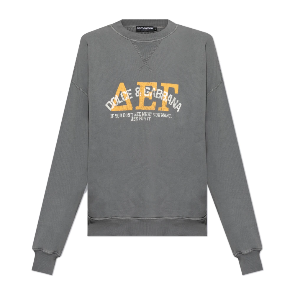 Dolce & Gabbana Gedrukte sweatshirt Gray Heren