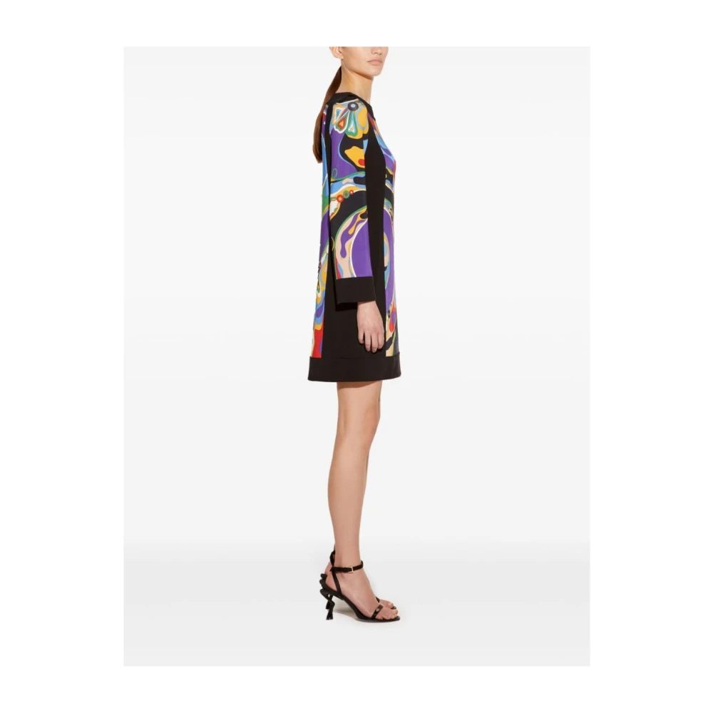 EMILIO PUCCI Paarse Abstract Patroon A-Lijn Jurk Multicolor Dames
