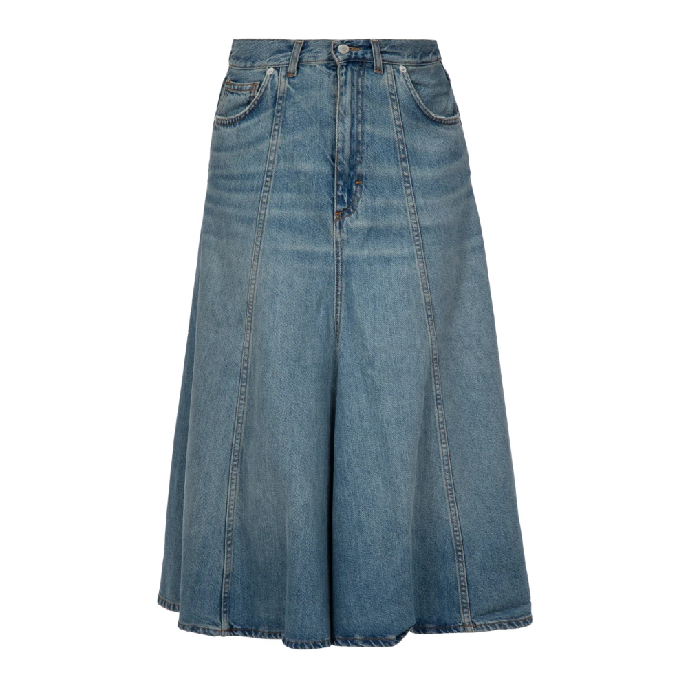 Haikure Denim Midi Rok met Riemlussen Blue Dames