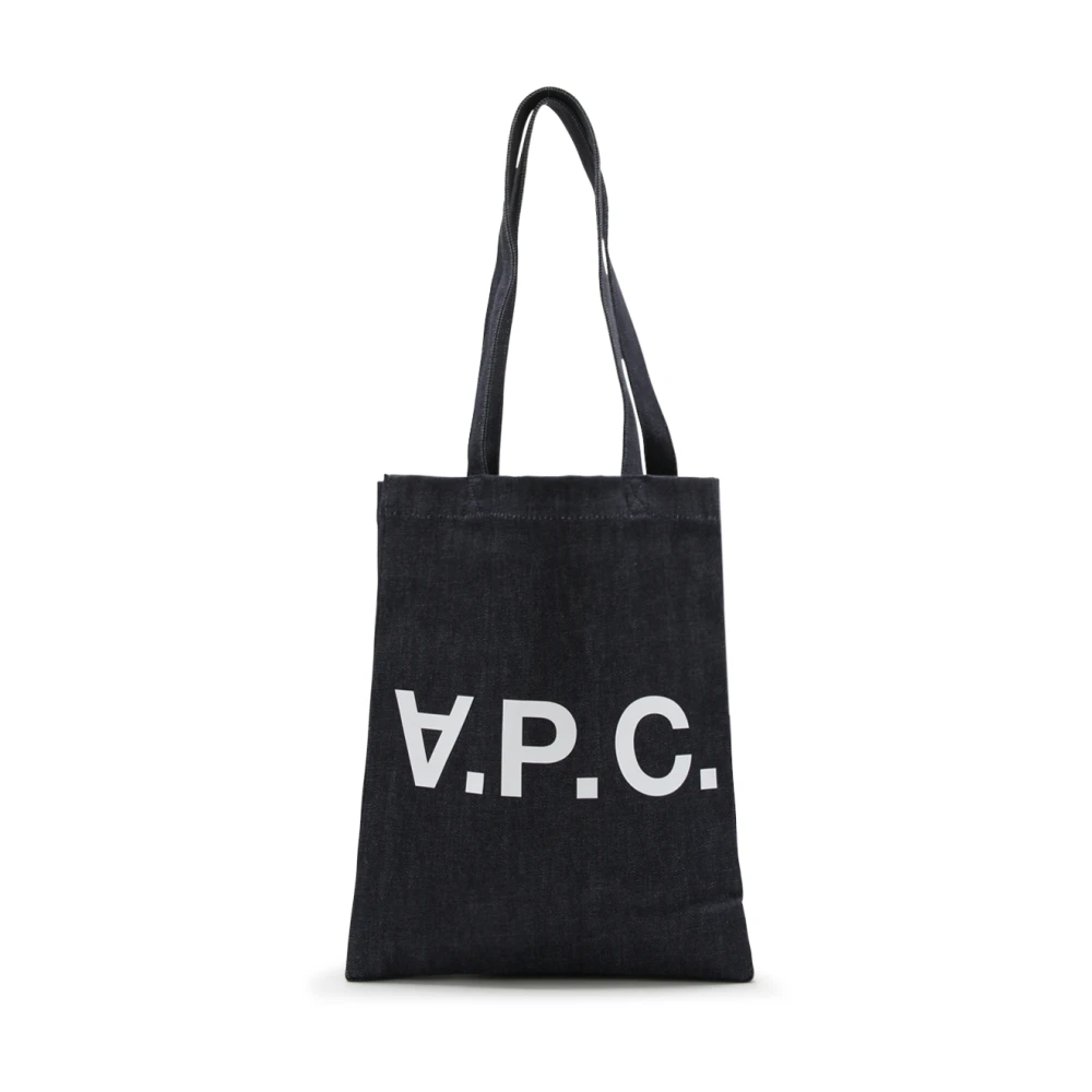 A.p.c. Blå Canvas Denim Toteväska Blue, Unisex