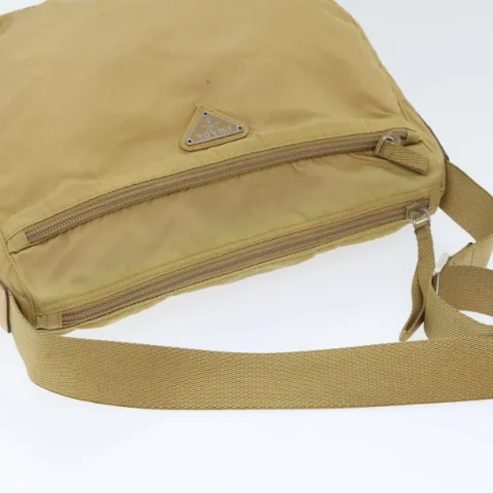 Prada Vintage Pre-owned Nylon prada-bags Beige Dames