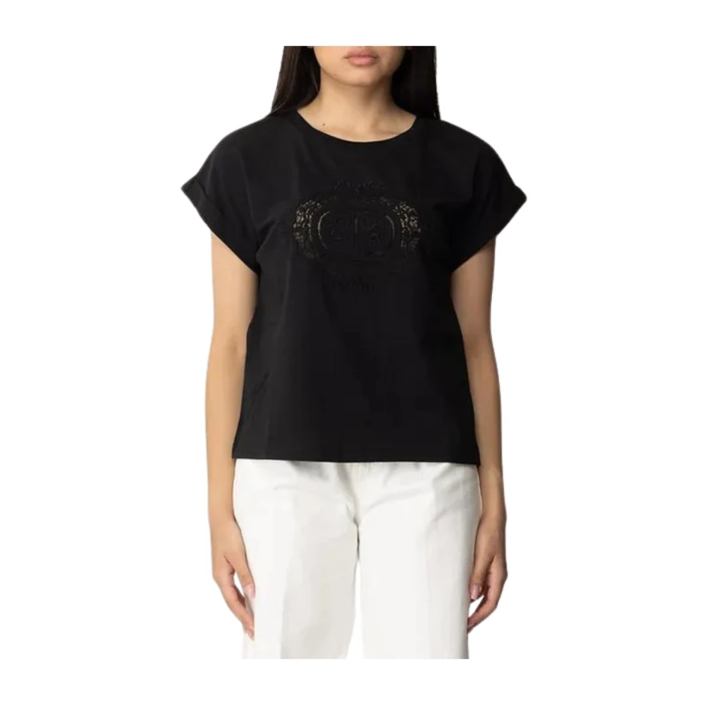 Twinset Klassieke T-shirt voor Mannen en Vrouwen Black Dames