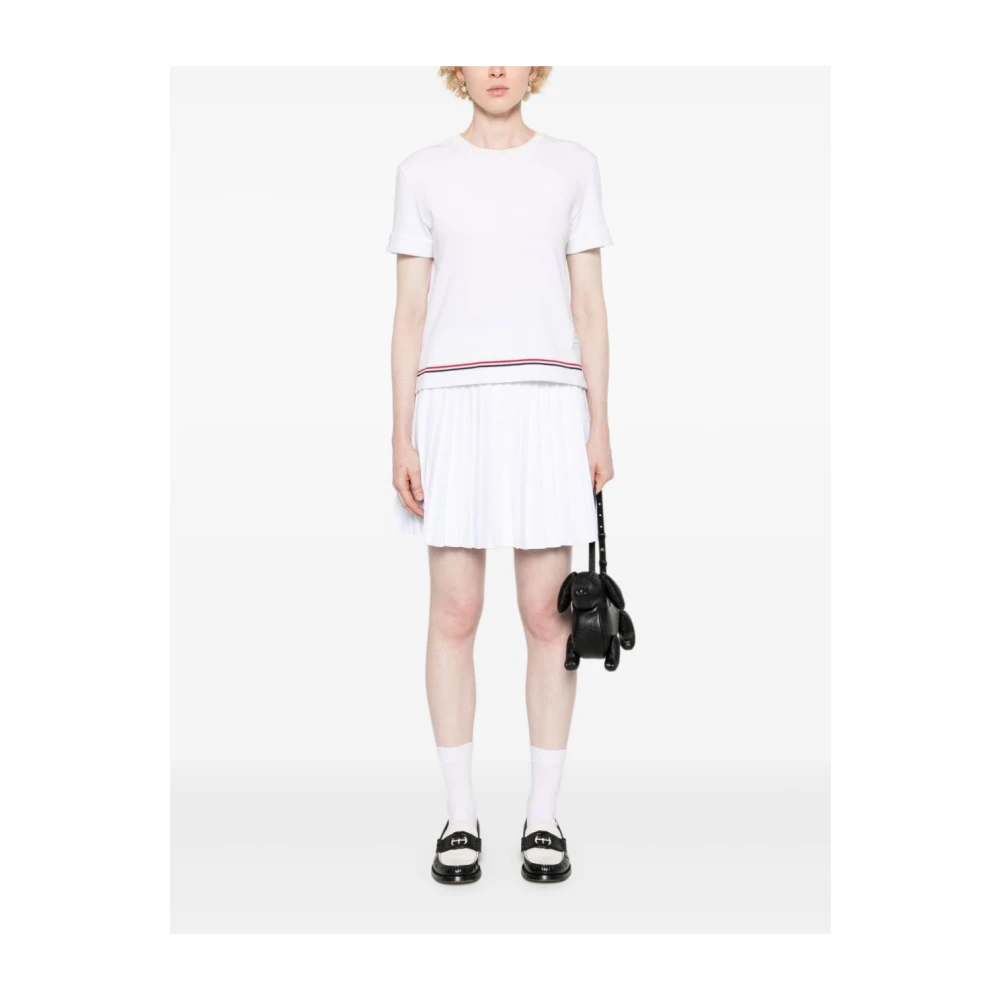 Thom Browne Witte T-shirts en Polo's met RWB Streep White Dames