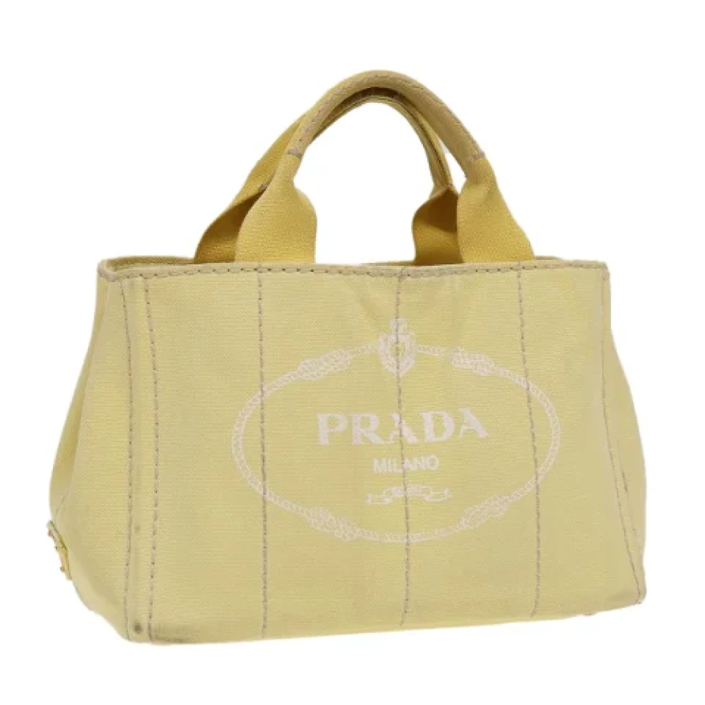 Prada Vintage Pre-owned Canvas handbags Yellow Dames