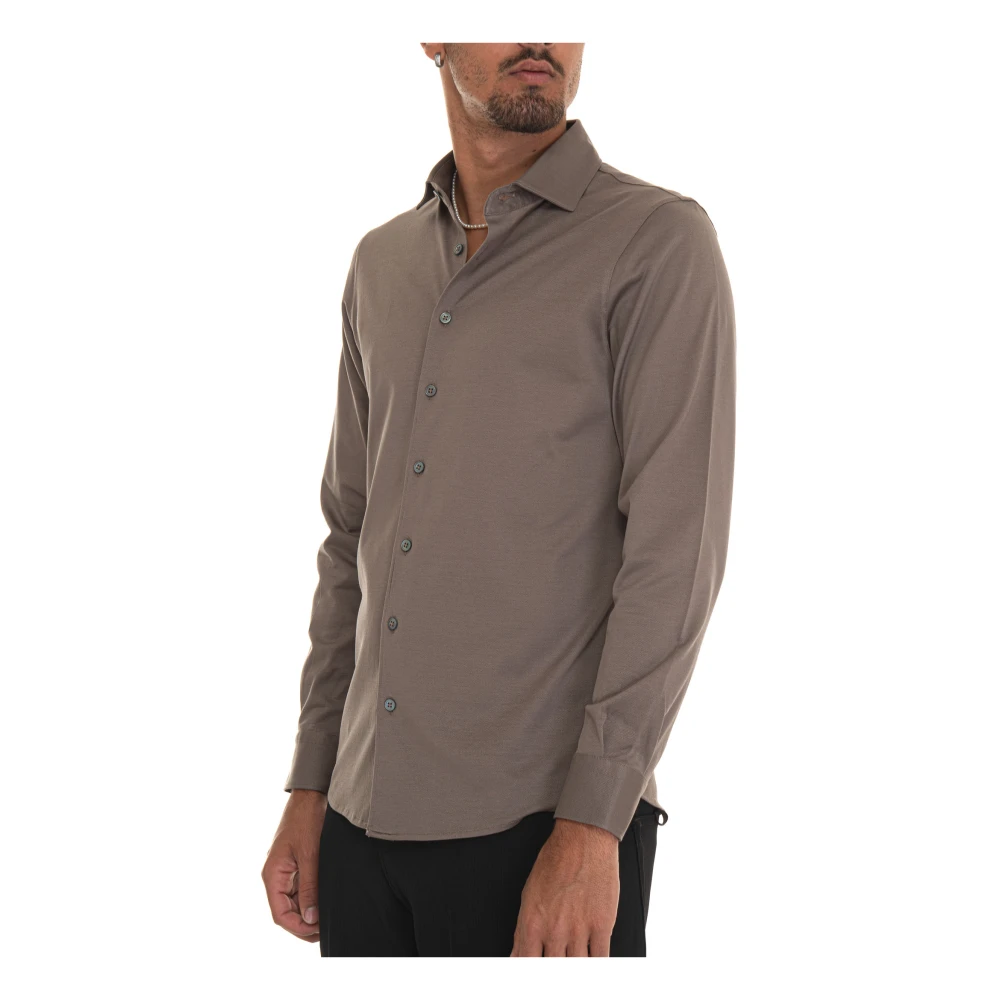Gran Sasso Elegant Classic Shirt Brown Heren