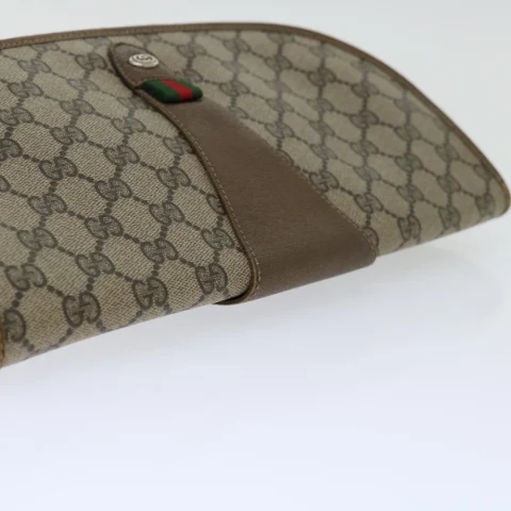 Gucci Vintage Pre-owned Leather clutches Beige Dames