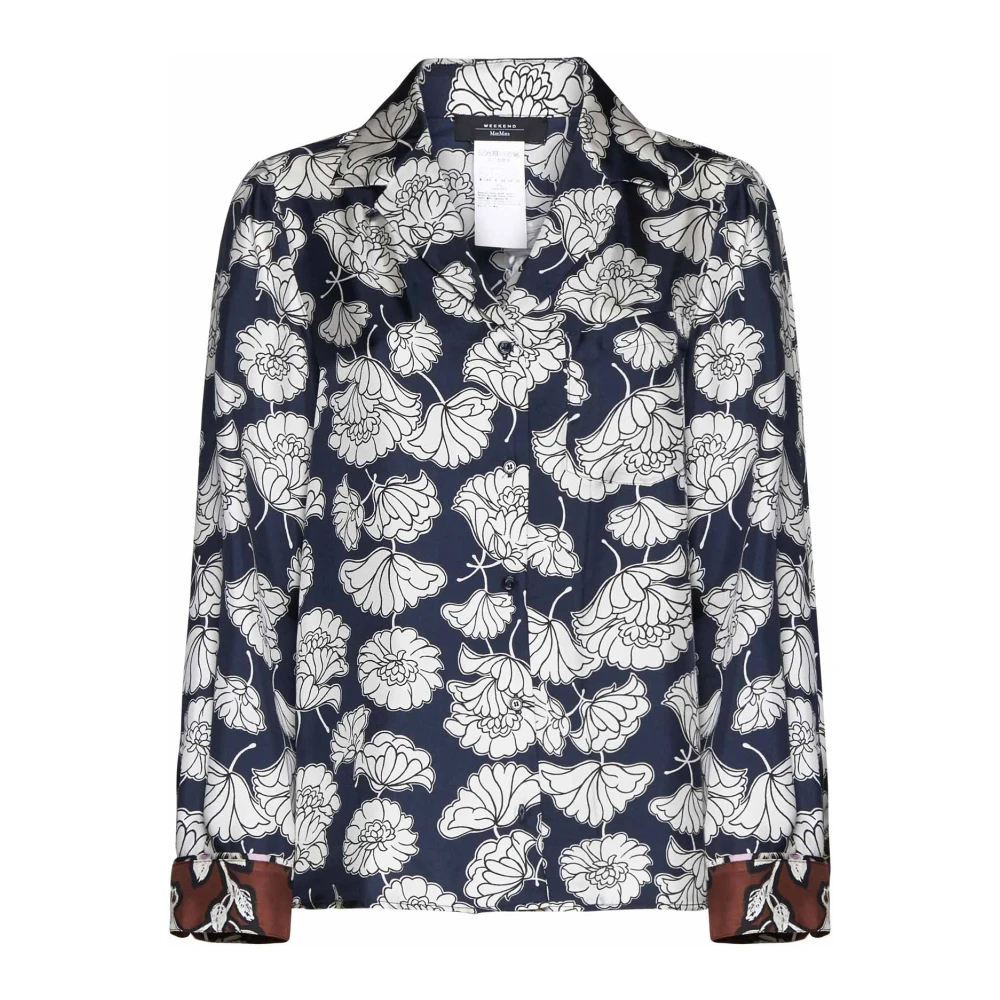 Max Mara Weekend Dahlia Print Zijden Overhemd Multicolor Dames