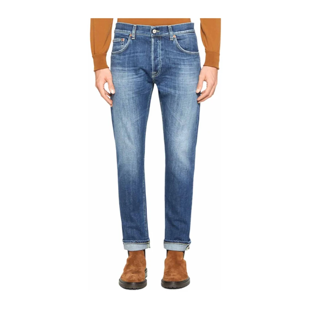 Dondup Iconische Regular Fit Blauwe Denim Jeans Blue Heren