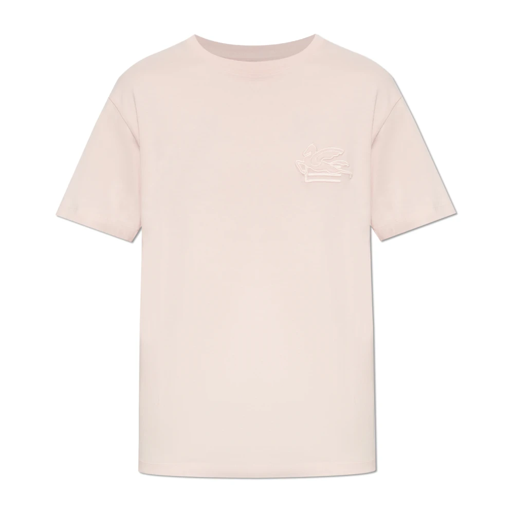 ETRO Katoenen T-shirt met geborduurd logo Pink Heren