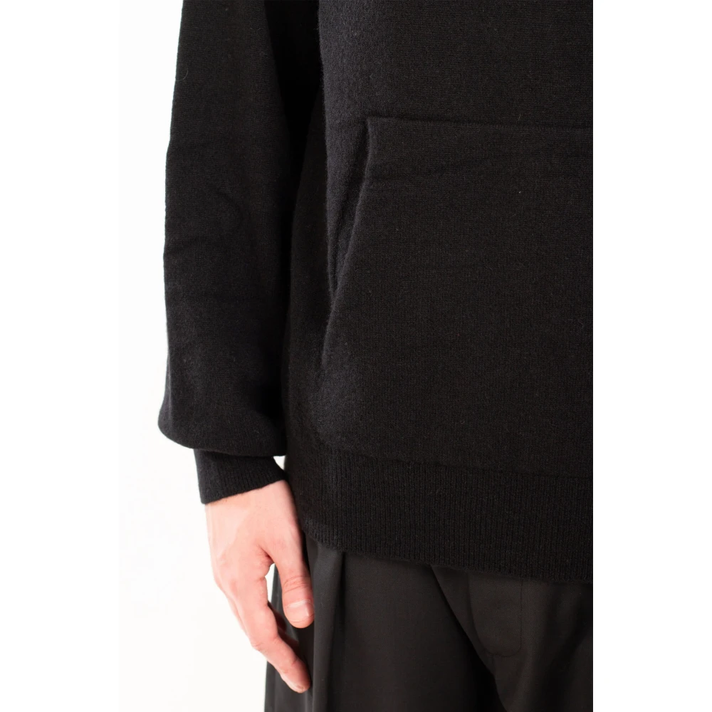 Seven Gauge Capuchon Cashmere Sweater Black Heren