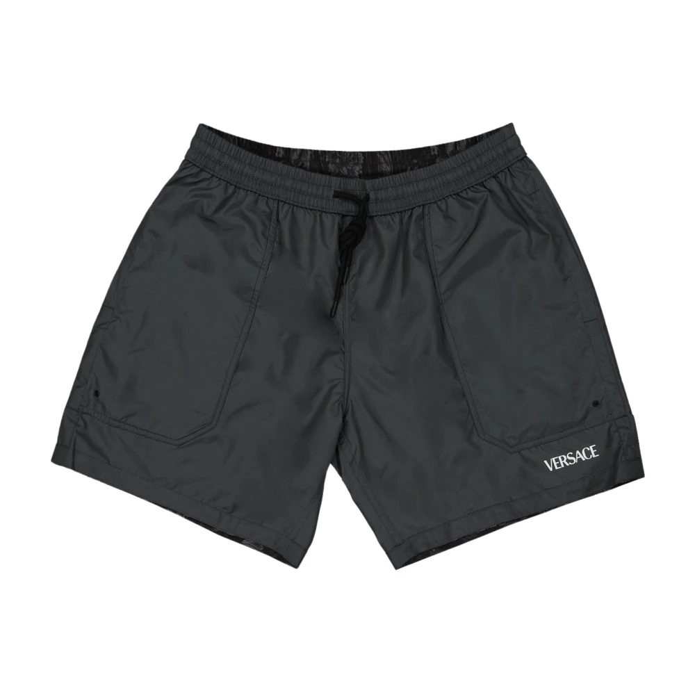 Versace Men's Black Reversible Barocco Swim Shorts - Beachwear - 2XL - Swimwear
