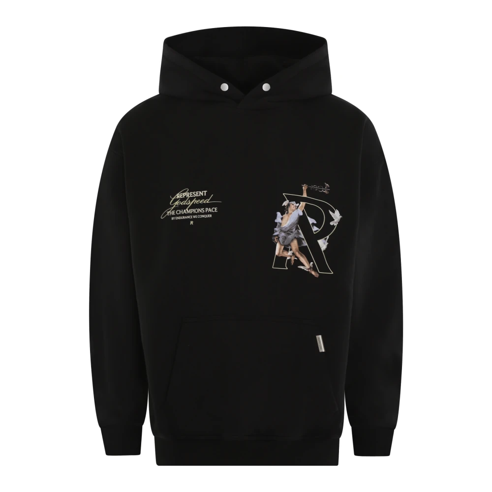 Represent Gestreept Logo Zak Hoodie Black Heren