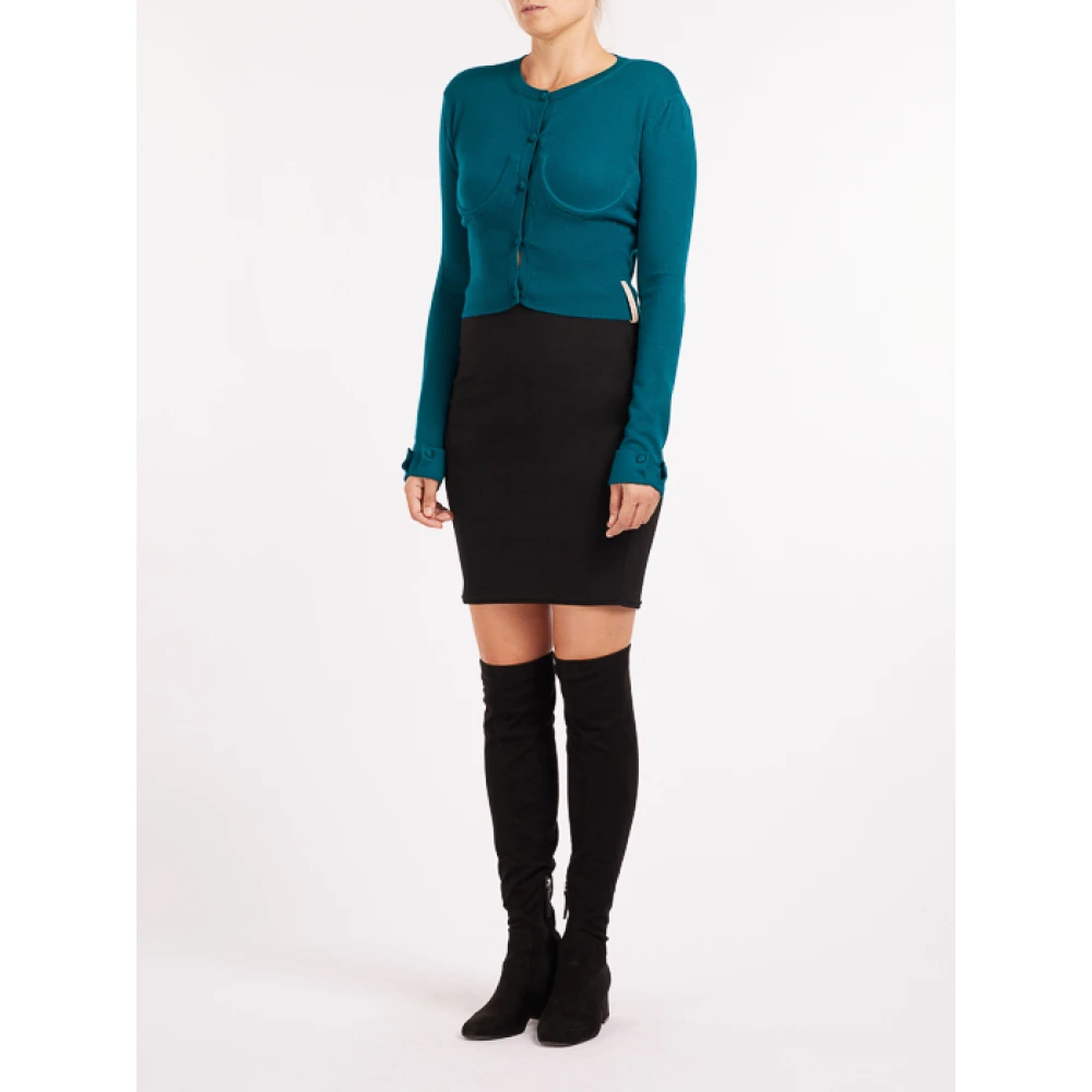 Mar De Margaritas Blauwe Sweater met knoopsluiting Blue Dames